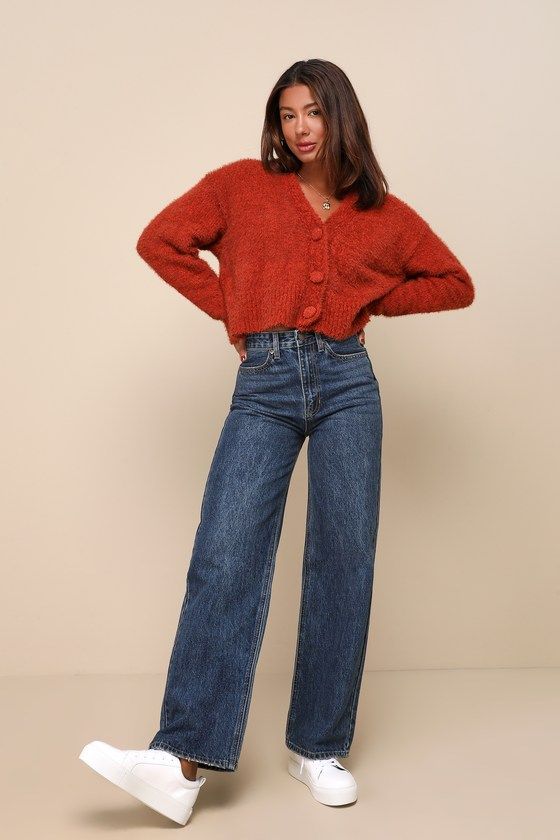 Classic High-Waisted Wide Leg Jeans
